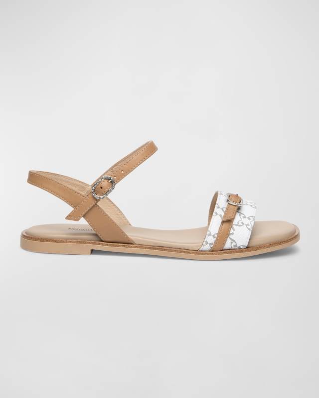 Logo Ankle-Strap Flat Sandals